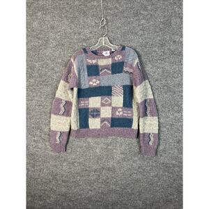 Vintage Clipper Bay Womens Hand Knit Sweater Size Medium Shetland Wool Cottage